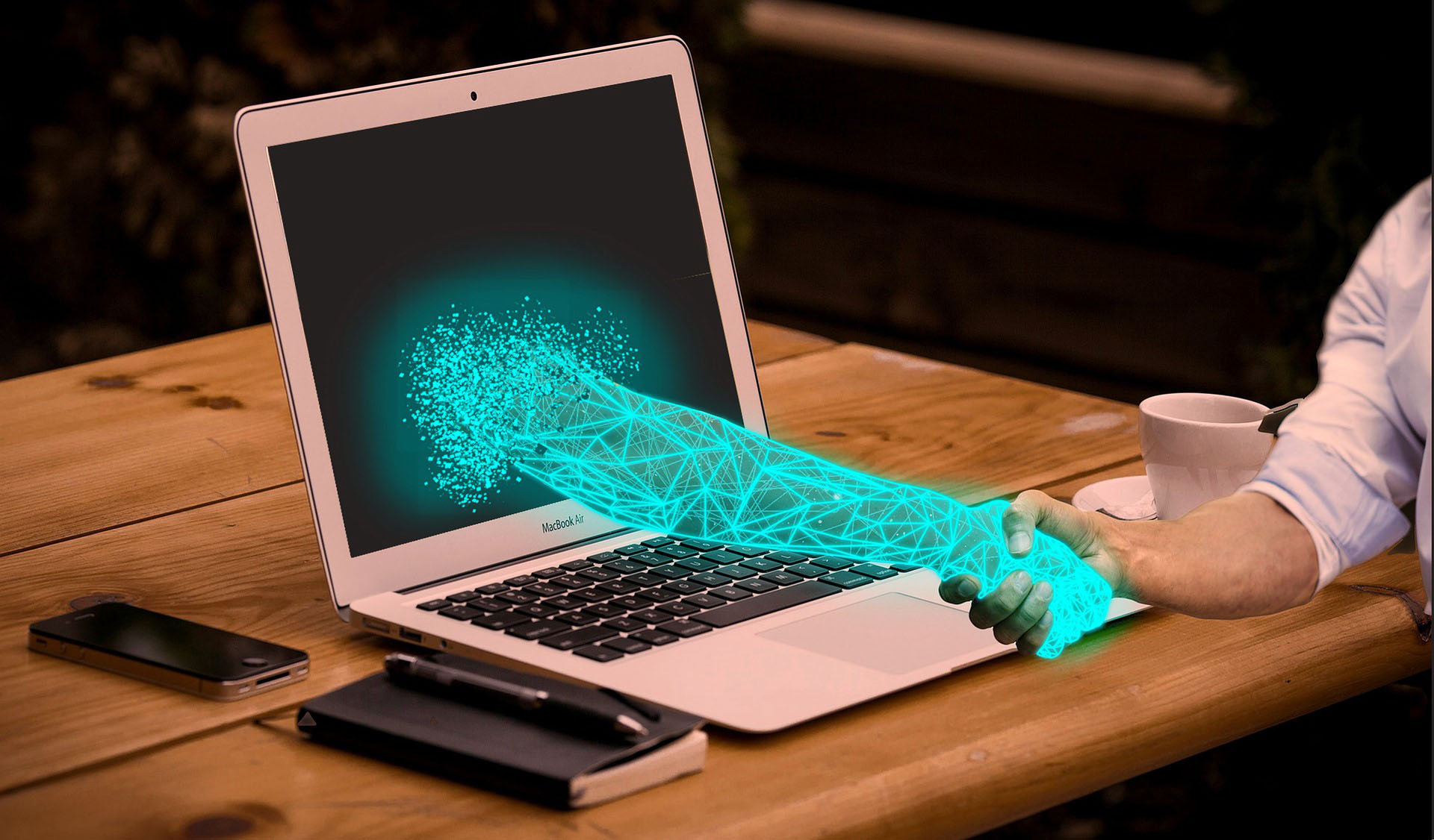 shake hands with technology image