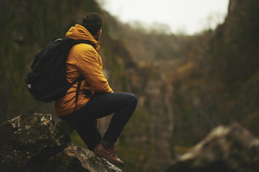 Man overlooking valley