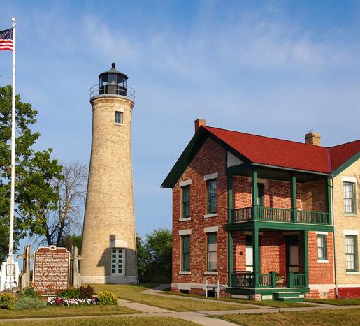 Light house and keepers house in Kenosha, Wisconsin, USA