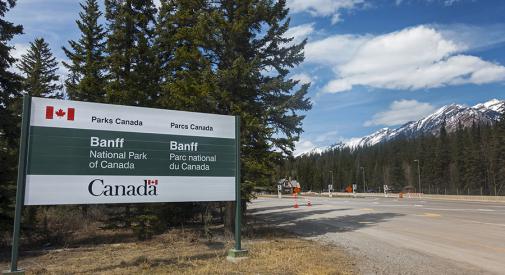 Image of Banff National Park Entrance Sign 